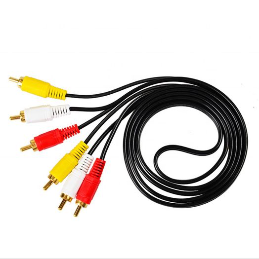 3RCA to 3RCA Audio Video Aux Cable 1.5M Male to Male Connector Gold Plated for DVD TV