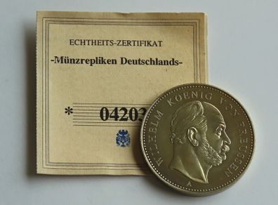 Prussia German States  1 Sieges Thaler 1871 (2005) A Proof Restrike copy Kaiser Wilhelm I