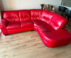 red leather corner suite