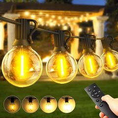 Garden-Outdoor-Lights-Mains-Powered-String-Festoon-Light LED 100ft 30M Outside Lighting Waterproof Bulb Patio Gazebo Party Pergola