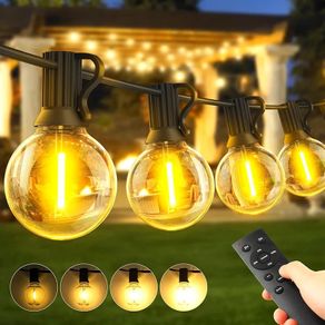Garden-Outdoor-Lights-Mains-Powered-String-Festoon-Light LED 100ft 30M Outside Lighting Waterproof Bulb Patio Gazebo Party Pergola