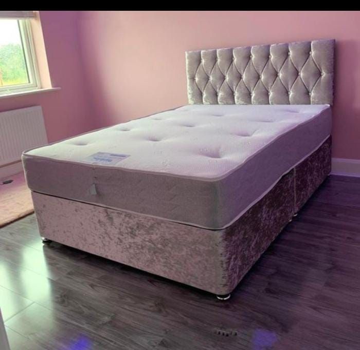 New Stylish single ,Double 4ft, 4ft6, King 5ft And 6ft Superking Sizes Divan Beds Instock. Drawers And Optional Tufted Mattresses Available. Free Delivery