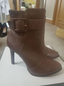Brown leather boots