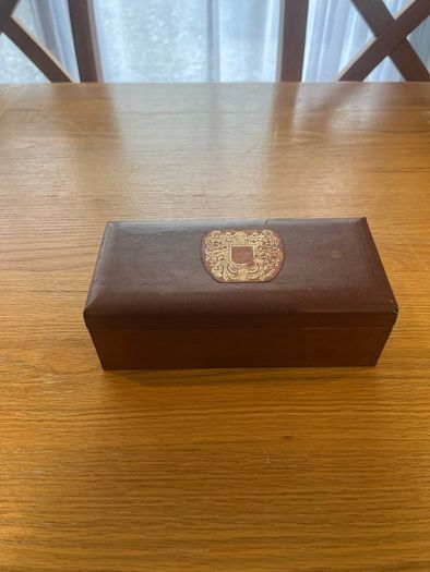 Vintage British Made Leather Jewellery Box