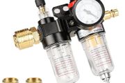 1/4 Inch Compressed Air Pressure Regulator Water Trap for air Compressor Air with Pressure Gauge Oil Separator Pressure Regulator Compressor Water Trap