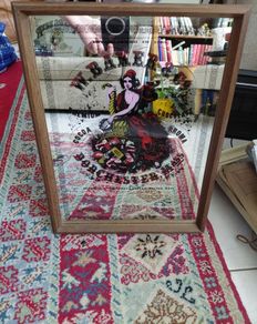 Vintage mirror advertising W Baker & Co premium chocolate Dorchester Boston