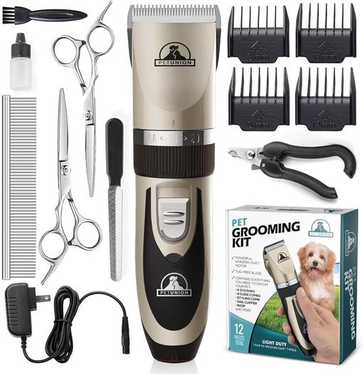 NEW SALE | Professional Dog Grooming Kit - Rechargeable, Cordless Pet Grooming Clippers & Complete Set of Dog Grooming Tools