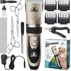 NEW SALE | Professional Dog Grooming Kit - Rechargeable, Cordless Pet Grooming Clippers & Complete Set of Dog Grooming Tools