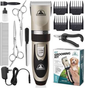 NEW SALE | Professional Dog Grooming Kit - Rechargeable, Cordless Pet Grooming Clippers & Complete Set of Dog Grooming Tools