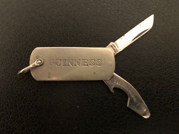 Vintage Guinness Pocket Knife Bottle Opener Key Ring