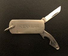 Vintage Guinness Pocket Knife Bottle Opener Key Ring