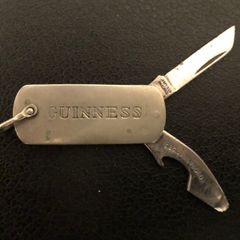 Vintage Guinness Pocket Knife Bottle Opener Key Ring