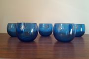 Vintage 1960s Sailboat Roly Poly / Rock Drink Glasses