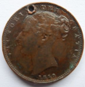 1850 Great Britain United Kingdom QUEEN VICTORIA Farthing