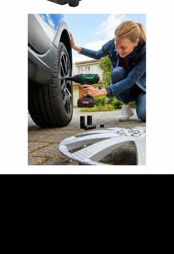 Parkside Powerful 20V 400Nm Cordless Vehicle Impact Wrench With Accessories and Batteries