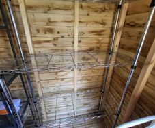 Metal shelving for shed