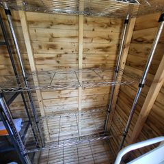 Metal shelving for shed