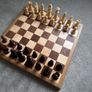 Handmade Chessboard - Walnut, Maple and Oak with Large Chess Pieces Image 6