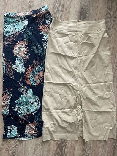 Linen midi skirt beige and more
