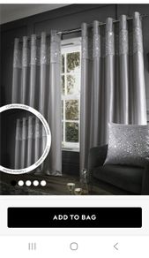 Catherine Lansfield Grey Curtains with matching cushion