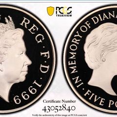 United Kingdom 1999 Silver Proof 5 Pounds Princess Diana Commemorative Coin PCGS PR68DCAM