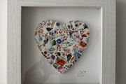 Handmade framed Heart in Pique Assiette