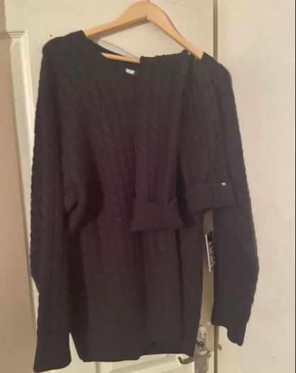 DKNY Black knit jumper and leg warmers size XL