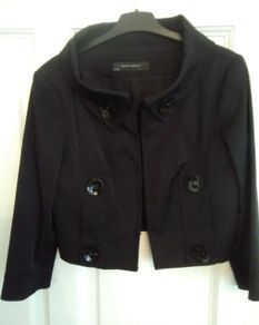 Zara Elegant Black Crop Bolero Size L