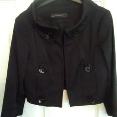 Zara Elegant Black Crop Bolero Size L