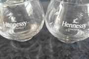 Pair of Hennessy Cognac glasses barware