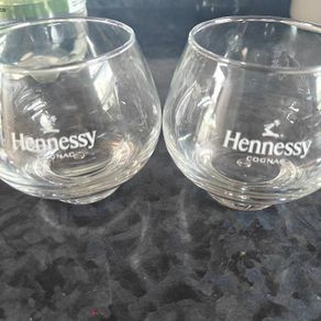 Pair of Hennessy Cognac glasses barware