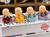 Pack of 4 Buddha Monks Statues Baby Buddha Figurines Buddha Ornaments for the Home - Christmas Decorations for House