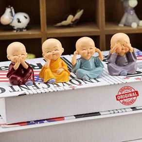 Pack of 4 Buddha Monks Statues Baby Buddha Figurines Buddha Ornaments for the Home - Christmas Decorations for House