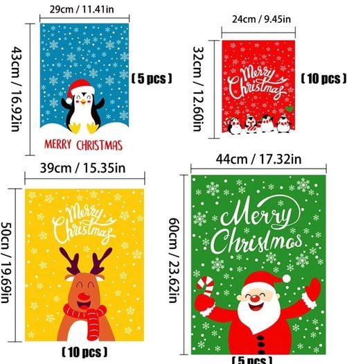30pcs Christmas Drawstring Gift Bags, Lager Size Xmas Gift Wrapping Goodies Bags (FREE POSTAGE)