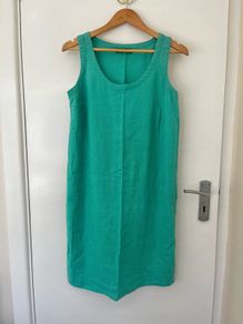 M&S Linen Dress in Spearmint Green UK 10
