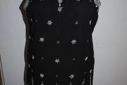 Stunning black embroidered tunic size UK10 EU38 Postage included