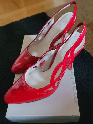 Martinez Valero Red Patent Leather Ladies Shoes Size 5 UK 38 EU