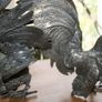 Vintage Pair of heavy Metal Fighting Roosters Cocks Decorative H-8" and H-9,3" Image 3