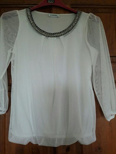 Cream top with diamonte detail Size 12