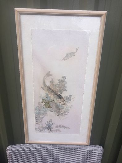 Fish Swimming, signed, painting, D18