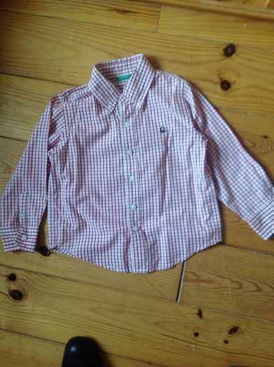 Age 3 Benetton Red Check Shirt