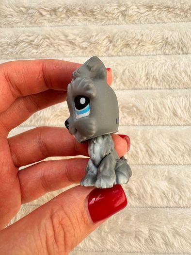 Hasbro Grey Schnauzer Littlest Pet Shop Dog 1393 approx. 5 cm. Used Please see photos