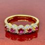 Natural Unheated Ruby & White Zircon Ring Image 5