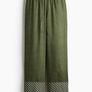 Fab H&M Green Print Satin Pyjama Style Oversized Shirt and Wide Leg Trousers Image 10