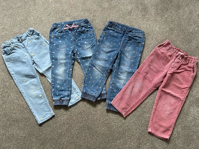 Girl's trouser/jeans set x4, size 2-4yo