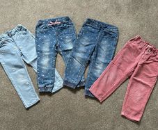Girl's trouser/jeans set x4, size 2-4yo