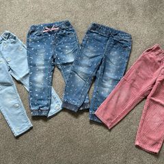 Girl's trouser/jeans set x4, size 2-4yo