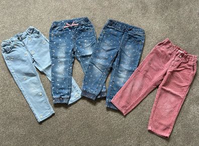 Girl's trouser/jeans set x4, size 2-4yo
