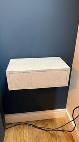 2 Grey Concrete Effect Floating Bedside Tables