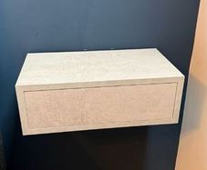 2 Grey Concrete Effect Floating Bedside Tables